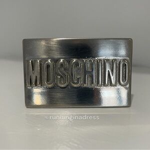 Vintage Moschino Silver Logo Belt Buckle Replacement
